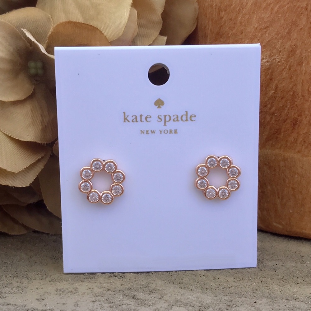 Kate Spade Rose Gold Full Circle Crystal Earrings - Picture 3 of 6